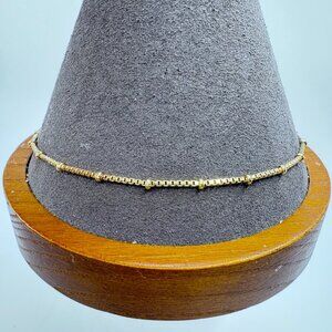 VTG Gold Over Sterling Silver 925 Box Link Chain Bracelet Size 9.25" Length